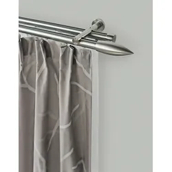 Gardinenstange GARESA "CARTOUCHE", silber (edelstahlfarben), L:160cm, Metall, Gardinenstangen, Vorhanggarnitur, verlängerbar, Wandmontage, edelstahl optik