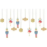 Partydeco Geschenkanhänger Nussknacker 4-6,5 x 4-12cm 1 Set Papieranhänger zum Aufhängen Weihnachtsanhänger Hängedeko Weihnachtsdeko