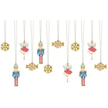 Partydeco Geschenkanhänger Nussknacker 4-6,5 x 4-12cm 1 Set Papieranhänger zum Aufhängen Weihnachtsanhänger Hängedeko Weihnachtsdeko