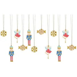 Partydeco Geschenkanhänger Nussknacker 4-6,5 x 4-12cm 1 Set Papieranhänger zum Aufhängen Weihnachtsanhänger Hängedeko Weihnachtsdeko