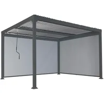 Mendler Alu Pergola HWC-L41 3,06 x 3,7 m inkl. 2 Seitenteile Anthrazit/Grau