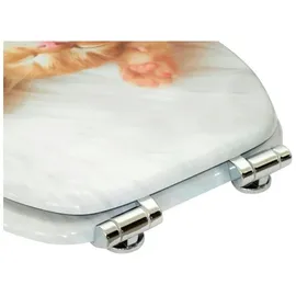 Sanilo WC-Sitz Lilly, mit Absenkautomatik Hochwertiger und Stabiler Toilettendeckel aus Holz
