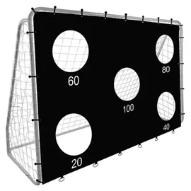 TRIZAND Fußballtor mit Torwand Weiß/Schwarz 21268