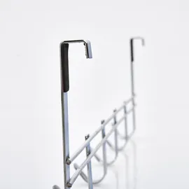 Zeller Garderobenhaken Türhängeleiste 6-er Set Silber