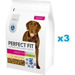PERFECT FIT Adult 1+ 3x2,6kg: Trockenvollnahrung mit Huhn für adulte Hunde großer Rassen