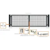 Fischer und Adamek Fa-Bausysteme Doppelflügeltor Anthrazit 3500 x 1600 mm