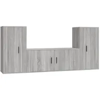 VidaXL 3-tlg. TV-Schrank-Set Grau Sonoma Holzwerkstoff - Grau