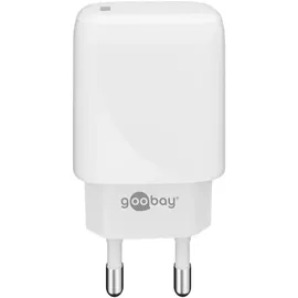 goobay 65406 USB-C PD Schnellladegerät 20 W) Weiß