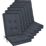 Hochlehner Auflagen Set 2er, 4er oder 6er – Gartenstuhlauflagen mit dickem Schaumstoffkern für hohen Sitzkomfort – Polster für Garten- und Terrassenstühle – made in Poland Dunkelgrau 120 x 50 x 8 cm