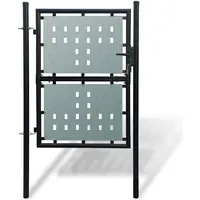 vidaXL Zauntor (Einzeltor) 100 x 175 cm Schwarz/Stahl