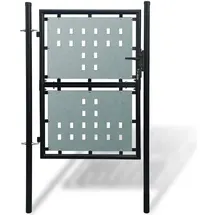 vidaXL Zauntor (Einzeltor) 100 x 175 cm Schwarz/Stahl