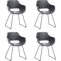 Schalenstuhl MCA FURNITURE "Rockville", grau, B:60cm H:85cm T:54cm, 100% Kunsstoff, Stühle, 4er-Set, Kufe, Kunststoff, Belastbarkeit 120 kg, Sitzhöhe ca. 46 cm