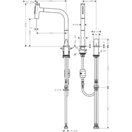 Hansgrohe Metris Select M71 edelstahl finish 73819800