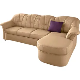 DOMO collection Ecksofa »Flores Schlafsofa, B/T/H: 233/142/86 cm, L-Form«, wahlweise mit Bettfunktion, wahlweise mit Federkern, auch in Leder, beige