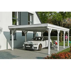 Einzelcarport SKANHOLZ "Grunewald", weiß, H: 395cm, Carports, mit EPDM-Dach