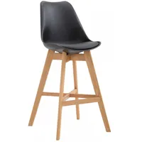 CLP Barhocker Cannes Kunststoff, Schwarz, natura