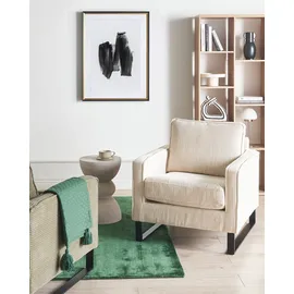Beliani Sessel VIND Cord 72 x 71 x 70 cm Hellbeige mit Kissen