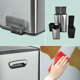 Relaxdays Mülltrennsystem 60 l Silber