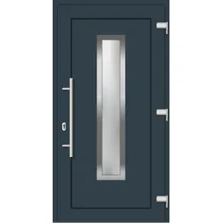 Aluminium-Kunststoff Haustür "VICTORIA" 74 mm Maßanfertigung Anthrazit RAL 7016 außen öffnend DIN rechts