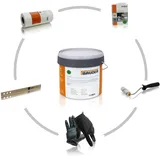 diffutec BAUDER LIQUITEC PU Detail Profi Pack 1-komponentiges, lösemittelfreies PU Flüssigkunststoff-System inklusive Zubehör (RAL 7040 fenstergrau)