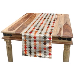 Abakuhaus Tischläufer Esszimmer Küche Rechteckiger Dekorativer Tischläufer, Geometrisch Vintage Oval Pattern orange 40 cm x 180 cm