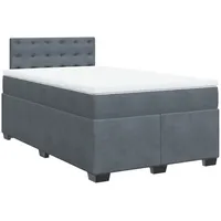 VidaXL Boxspringbett mit Matratze Dunkelgrau 120x200 cm Samt
