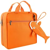 Annmore Tasche für Tiptoi Stift und Tiptoi Bücher Starterset, mit Tragbares Hai Hülle für Tiptoi Stift, Platz für 10 bis zu 12 Bücher, Transporttasche für Tiptoi Puzzle und Zubehör, Orange - 30 x 10 x 28 cm