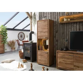 Massivmoebel24 Vitrine Akazie 58x40x180 natur lackiert BARK 102