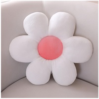 LANFIRE Blumen-Überwurfkissen, Sitzkissen, Bodenkissen, Blumenform, Bett, Sofa, Stuhl, Überwurfkissen (50 * 50 cm, White Pink)