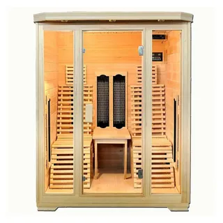 purehaven Infrarotkabine für 2 Personen, Hemlock-Tanne, Tiefenwärmestrahler, Bluetooth Soundsystem, Farblichttherapie, Timer, Ozonreinigung