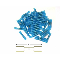 BIHR Thermo-einziehbare Crimp End-to-End BIHR Ø1.5 / 2.5mm2 - 50pcs transparent blau, transparent