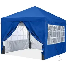 luxuskollektion Faltpavillon 2,5 x 2,5 m inkl. 4 Seitenteile Weiß/Blau