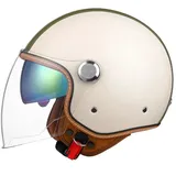 WZGGTEAM Motorradhelm Rollerhelm Retro Helm Motorrad Mit Doppelbrille Herausnehmbares Futter Chopper Helm Mit ECE Zulassung Motorradhelm Halbschale Für Erwachsener Herren Damen