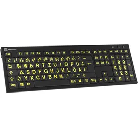 LogicKeyboard XL Print PC Slim Line NERO DE Kabelgebunden), Tastatur, Gelb