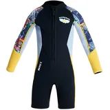 Jungen Mädchen 2.5mm Neoprenanzug Shorty Lang Sleeve Neoprenanzüge Reißverschluss Neopren Einteiler Badeanzüge UV-Schutz Wassersport Wetsuit Neoprenanzug