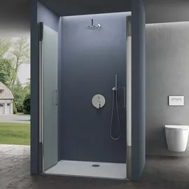 SoGood doporro Duschtür Nischentür dusche Duschabtrennung Duschkabine 80cm Nischendrehtür 195cm ESG-Sicherheitsglas satiniert Drehtür mit Hebe- und Senkmechanismus Teramo24vs