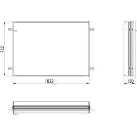 EMCO Einbaurahmen für Badezimmerspiegelschrank Prime (103 cm Breite), Rahmen für hochwertigen Lichtspiegelschrank als Unterputz-Modell, zum passgenauen und sicheren Einbau, Aluminium