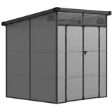 Outsunny Gerätehaus Kunststoff 3,24m3 190x191x215cm Geräteschuppen mit Pultdach, Abschließbarer Tür, wetterfest Gartenhaus, Outdoor Garten Schuppen Schrank