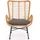 konsimo® Gartensessel ABLA Polyrattan 69 x 93 x 58 cm Braun/Grau mit Kissen