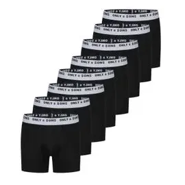 Only&Sons ONSSCOTT Boxershorts Schwarz L 8er Pack