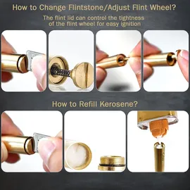 lliang Feuerzeug Outdoor Wasserdicht Tragbar Feuerstein