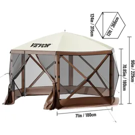 Vevor Pavillon-Zelt 3,6x3,6m Grau