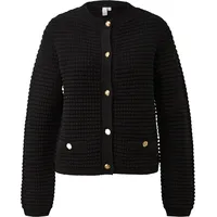 QS Cardigan mit Strukturmuster Schwarz XL