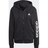 Adidas Damen Essentials Linear French Terry Jacke, Black/White, M