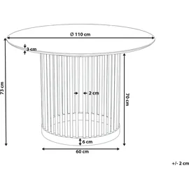 Beliani Esstisch Boyle Helle Eiche 110 cm 110 cm