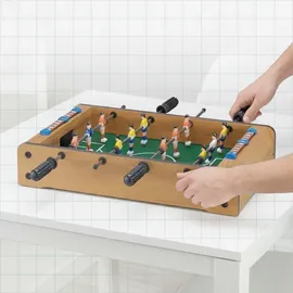 Relaxdays Tischkicker, Kinder, Erwachsene, Holz-Optik, robust, Tischfußball, H x B x 11 x 51 x 50 cm, grün-braun