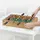 Relaxdays Tischkicker, Kinder, Erwachsene, Holz-Optik, robust, Tischfußball, H x B x 11 x 51 x 50 cm, grün-braun