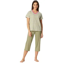 SCHIESSER Pyjama Grün/Weiß L