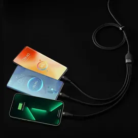 Baseus USB-C auf Micro USB + Lightning 1,5 m Schwarz