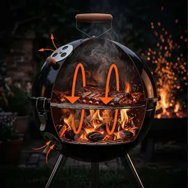 Relaxdays Mini Kugelgrill Ø 30 cm schwarz